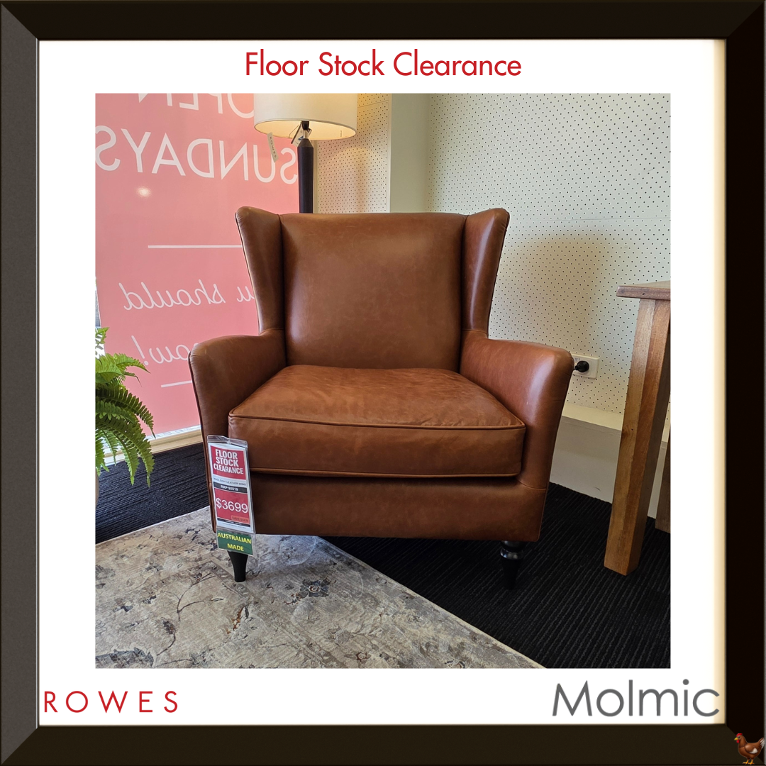 Heaton Leather Wing Chair - Floor Stock Clearance