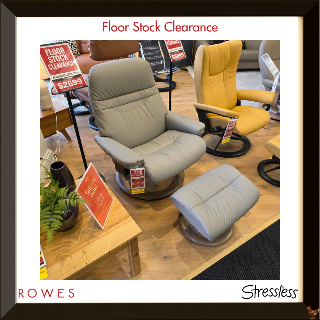 Stressless Sunrise LARGE Nordic Recliner + Ottoman - Floor Stock Clearance