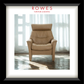 Beige leather armchair in a room with light filtering through sheer curtains, branded 'Rowes Furniture & Bedding'.