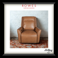 A framed product presentation featuring a tan leather recliner chair in the center, with the text 'ROWES FURNITURE & BEDDING' at the top and 'LaZboy' at the bottom. The image is matted with a white border and enclosed in a black frame.