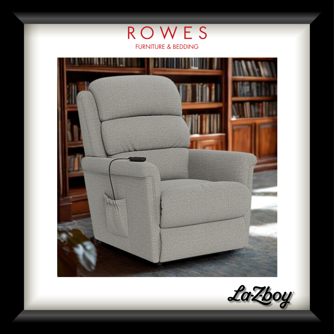 LaZboy Ascot fabric recliner in a library setting