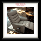 Beige recliner chair in a living room setting with 'Rowes Furniture & Bedding' branding.