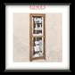 Wooden display cabinet with glass doors showcasing various items, branded as Rowes Furniture & Bedding.