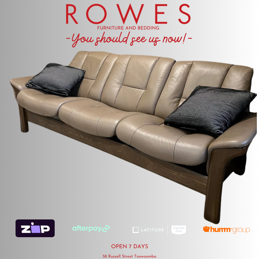 Stressless 3 seater leather sofa