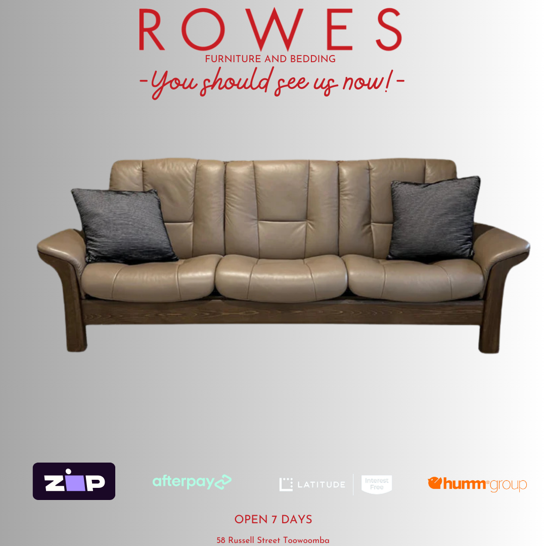 Stressless 3 seater leather sofa