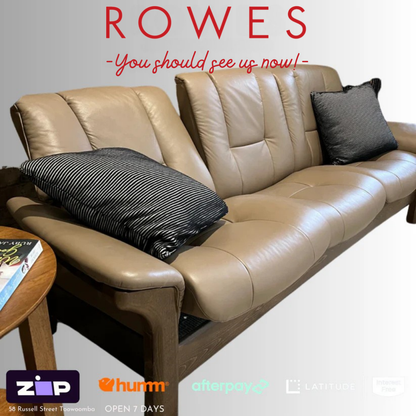 Stressless 3 seater leather sofa