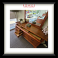 Wooden dresser with open drawer in a room setting, featuring Rowes Furniture & Bedding logo.