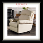 Beige recliner chair in a living room setting with 'Rowes Furniture & Bedding' branding.