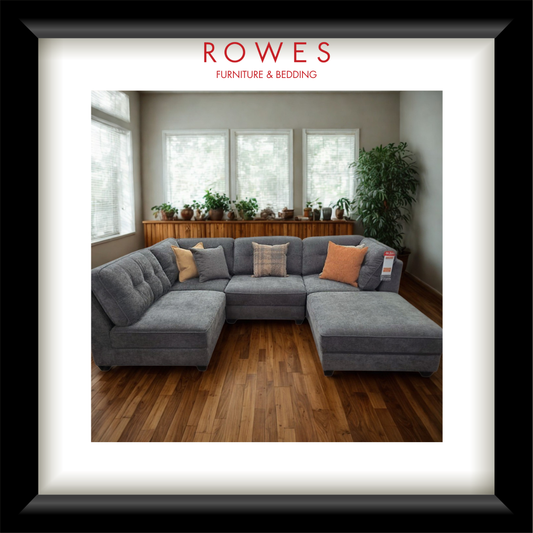 Grey Modular Sofa in a timber room