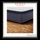 Blue mattress on a wooden floor with 'Rowes Furniture & Bedding' and 'Sleepyhead' branding.