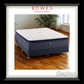 Blue mattress on a wooden floor with 'Rowes Furniture & Bedding' and 'Sleepyhead' branding.