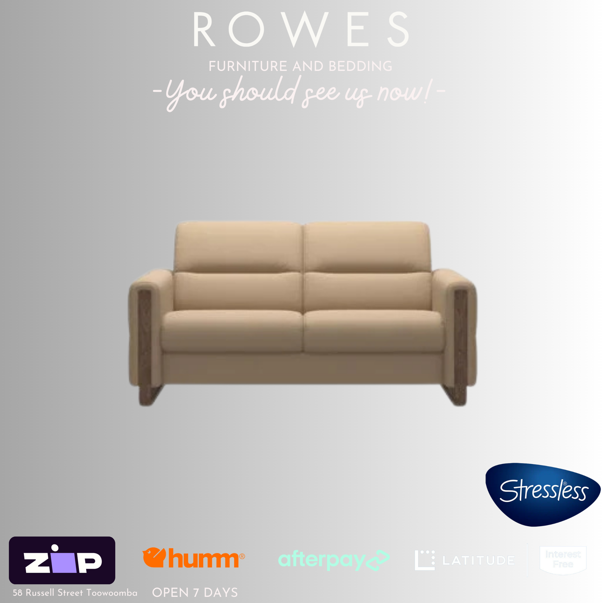 Stressless leather 2 seat sofa