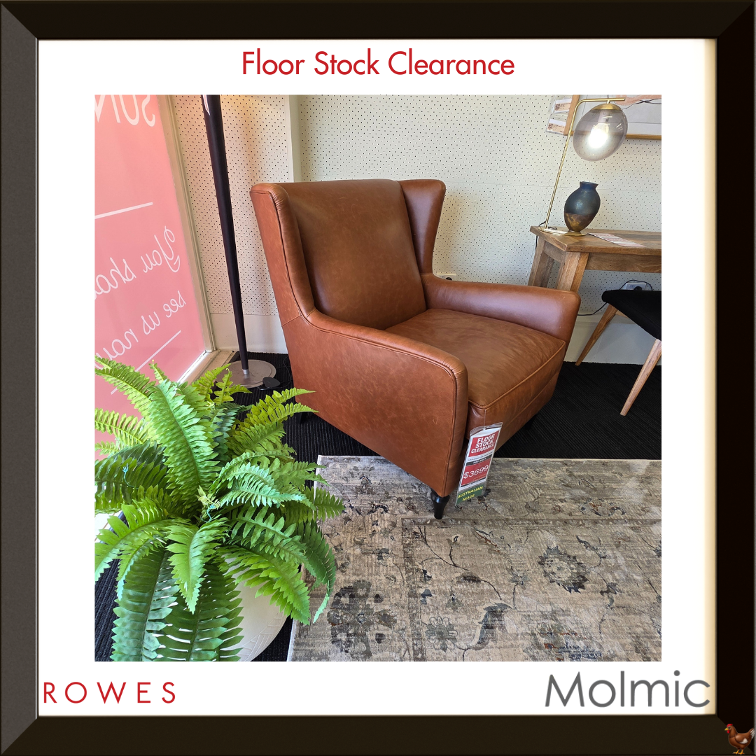 Heaton Leather Wing Chair - Floor Stock Clearance