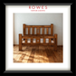Wooden bed frame on a wooden floor with 'Rowes Furniture & Bedding' branding.