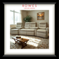 Beige sectional sofa in a living room with 'Rowes Furniture & Bedding' branding.