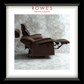 Brown recliner chair against a gray textured wall with 'Rowes Furniture & Bedding' branding.