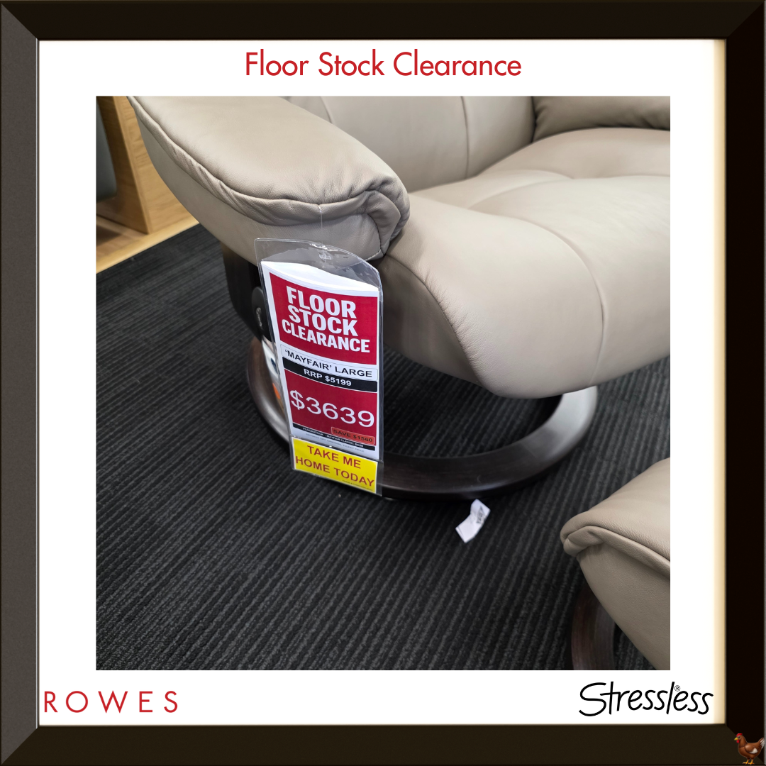 Stressless Mayfair Large with Ottoman - Floor Stock Clearance