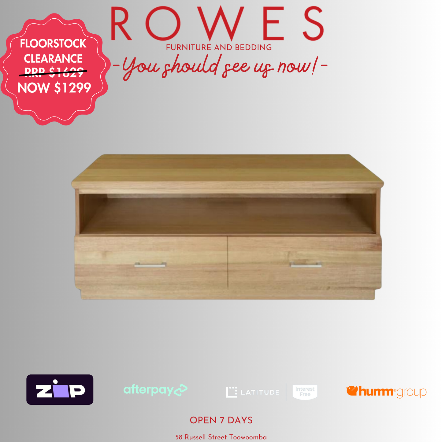 Wooden coffee table