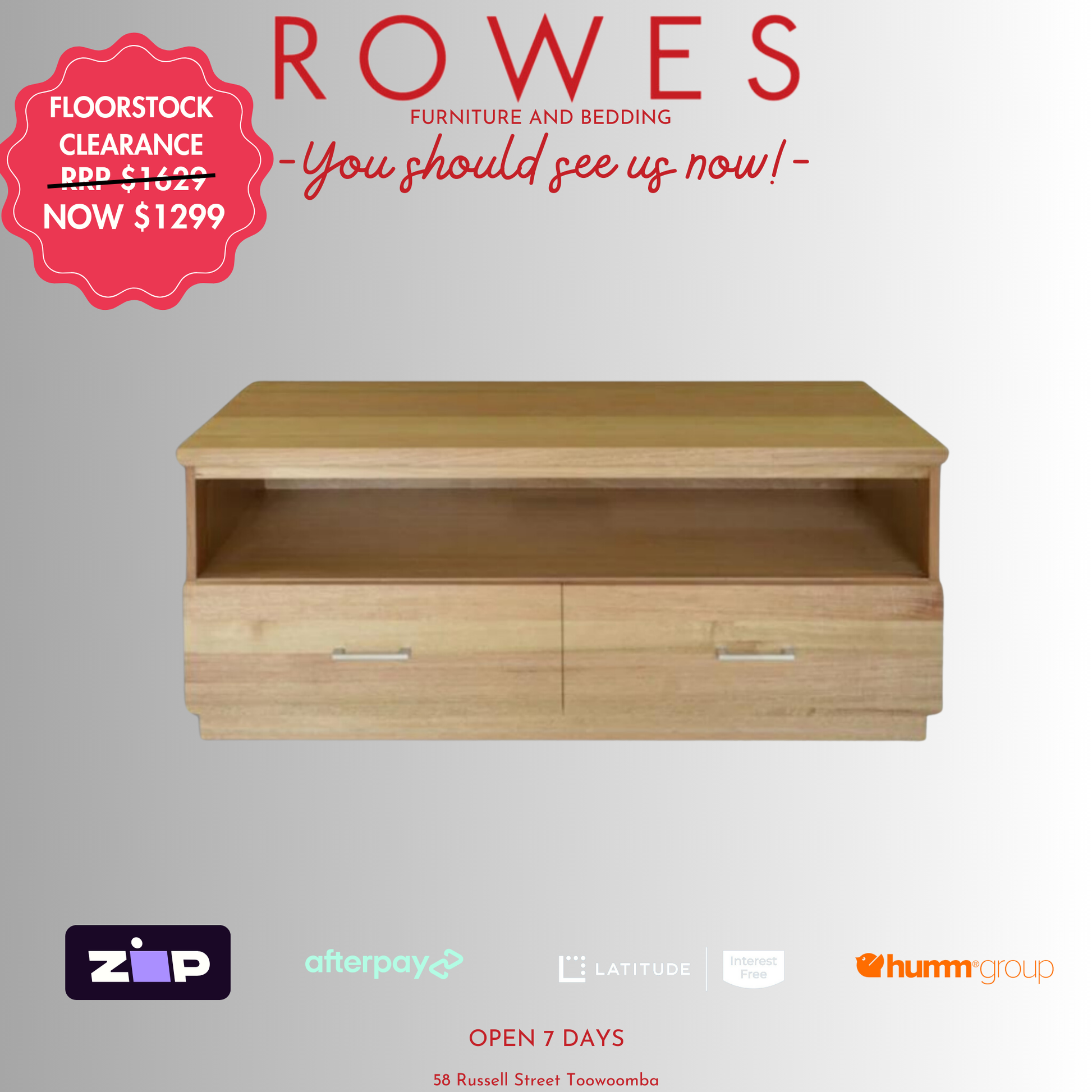 Wooden coffee table