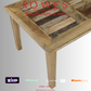 Wooden dining table on a gray background with 'Rowes' branding and payment options.