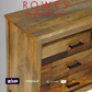 Wooden dresser with 'Rowes' branding and payment options displayed.
