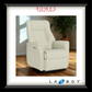 Beige recliner chair on a wooden floor with 'Rowes Furniture & Bedding' and 'La-Z-Boy' branding.