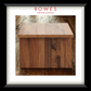 Wooden box with 'Rowes Furniture & Bedding' branding on a wooden background
