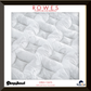 Close-up of quilted mattress with 'Rowes Furniture and Bedding' branding.