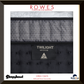Black upholstered bed with 'Twilight' mattress label, featuring Rowes Furniture and Bedding branding.