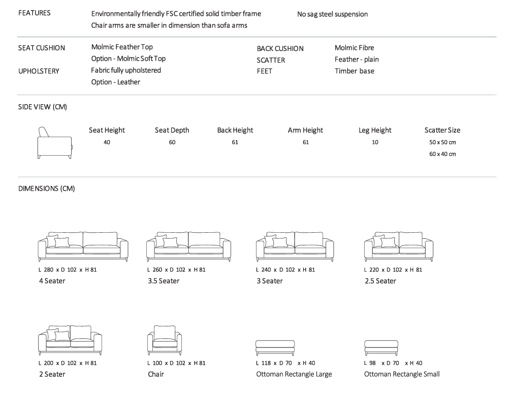 Aston Sofa and Ottoman