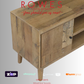 Wooden furniture piece with 'ROWES' branding and payment options on a gray background