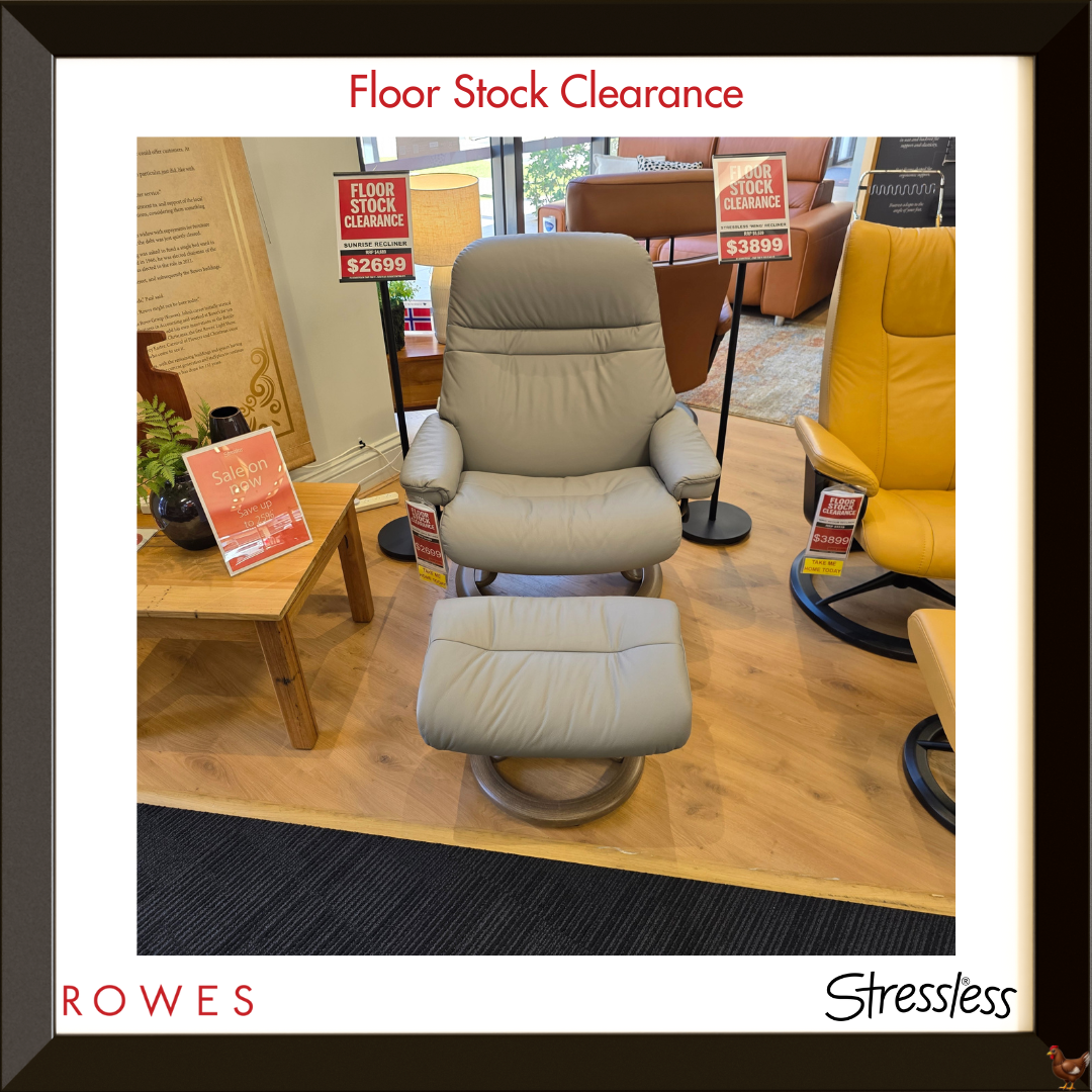 Stressless Sunrise LARGE Nordic Recliner + Ottoman - Floor Stock Clearance