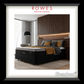 Bedroom setup with a mattress and bedding, featuring Rowes Furniture and Bedding branding.