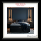Bedroom setup with a mattress and pillows, featuring Rowes Furniture & Bedding branding.