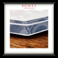 Mattress with visible brand 'Rowes' on a wooden floor.